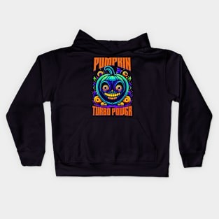 Pumpkin Turbo Power Twin Turbo Halloween Spooky Car Racing Kids Hoodie